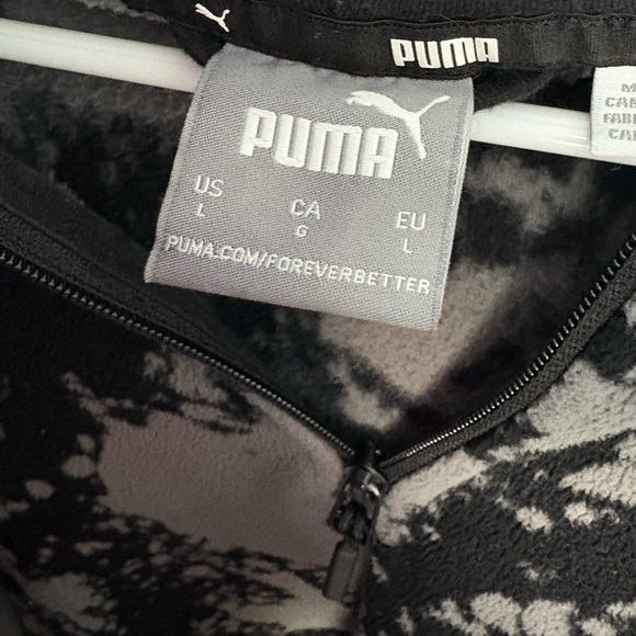 Puma Polarfleece Half Zip Black Gray Men’s Large - Picture 3 of 16